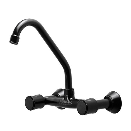 Misturador de Cozinha Preto Bica móvel Parede Pia