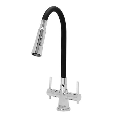 Misturador Monobloco Cozinha Ducha 2 Jatos Preto Mesa