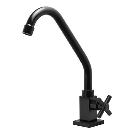Torneira De Cozinha Bica Móvel Para Mesa Quadrada Preto Luxo