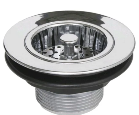 Valvula Americana Cromada ABS p/ Cozinha Cestinho plástico 3.1/2