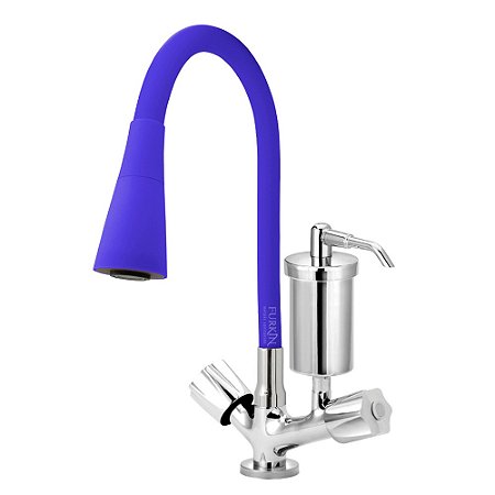 Torneira Gourmet C50 Cozinha Filtro Cone 2 Jatos Azul