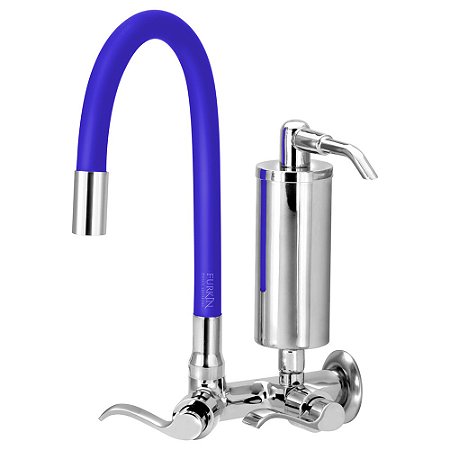 Torneira Gourmet C172 Colors Azul Filtro Cozinha Parede