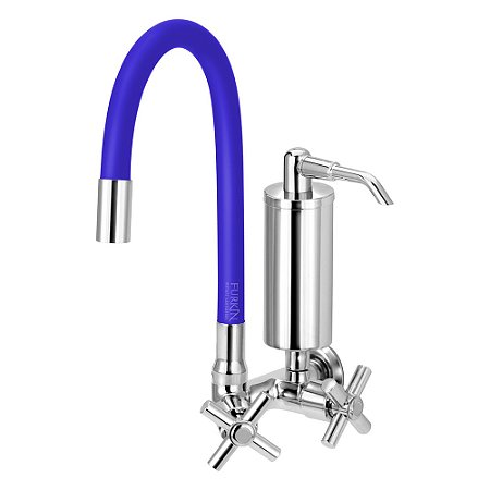 Torneira Gourmet C62 Colors Azul Filtro Cozinha Parede