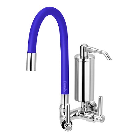 Torneira Gourmet C51 Colors Azul Filtro Cozinha Parede