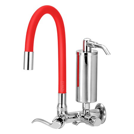 Torneira Gourmet C172 Colors Vermelha Filtro Cozinha Parede