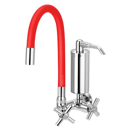 Torneira Gourmet C62 Colors Vermelha Filtro Cozinha Parede