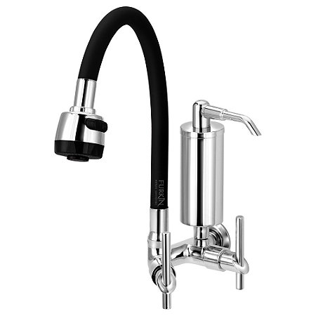 Torneira Gourmet C61 de Cozinha Parede Com Filtro Preta