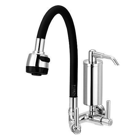 Torneira Gourmet C51 de Cozinha Parede Com Filtro Preta