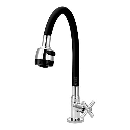 Torneira Gourmet C62 Flexível Cozinha Mesa Preta