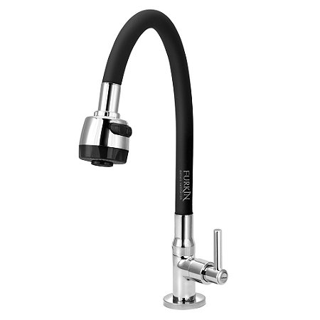 Torneira Gourmet C51 Flexível Cozinha Mesa Preta