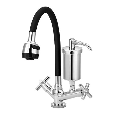 Torneira Gourmet C62 Preta Filtro Slim Cozinha Mesa