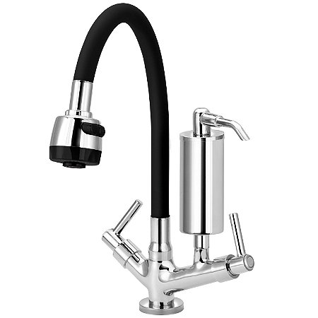 Torneira Gourmet C51 Preta Filtro Slim Cozinha Mesa