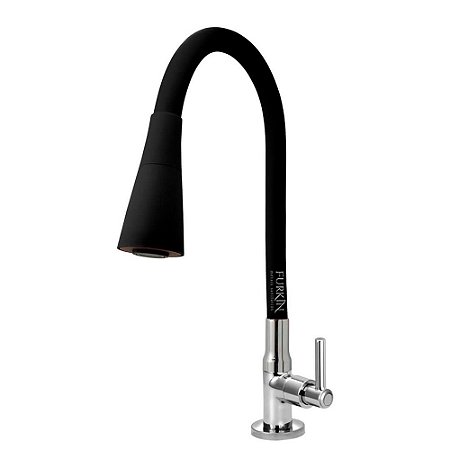 Torneira Gourmet C51 Cozinha Flexível Cone 2 Jatos Preto Mesa