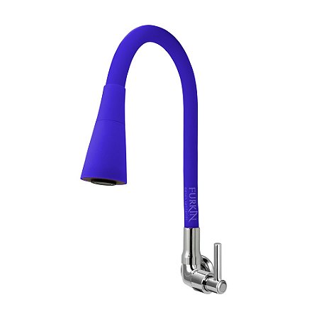 Torneira Gourmet C51 Cozinha Flexível Cone 2 Jatos Azul Parede