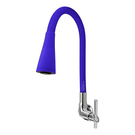 Torneira Gourmet C61 Cozinha Flexível Cone 2 Jatos Azul Parede