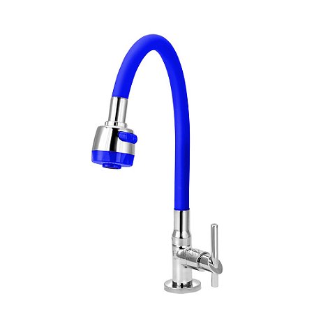 Torneira Gourmet C61 Flexível de Cozinha Mesa Azul 1/4 de Volta