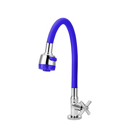 Torneira Gourmet C62 Flexível de Cozinha Mesa Azul 1/4 de Volta