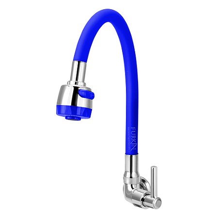Torneira Gourmet C51 Flexível de Cozinha Parede Azul 1/4 de Volta