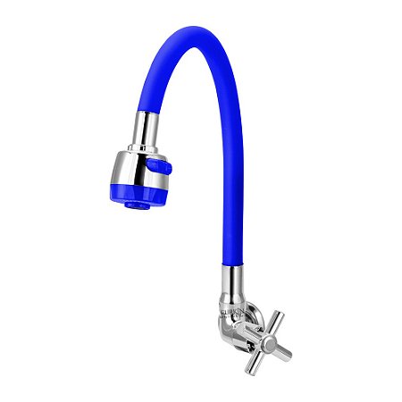 Torneira Gourmet C62 Flexível de Cozinha Parede Azul 1/4 de Volta