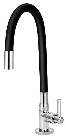 Torneira Gourmet C51 Flexível Para Cozinha Mesa Preta 1/4 de Volta