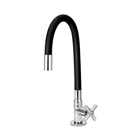 Torneira Gourmet C62 Flexível Para Cozinha Mesa Preta 1/4 de Volta