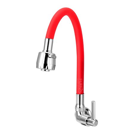 Torneira Gourmet C51 Flexível de Cozinha Parede Vermelha 1/4 de Volta
