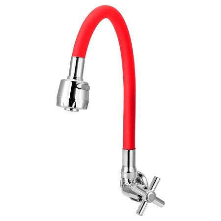 Torneira Gourmet C62 Flexível de Cozinha Parede Vermelha 1/4 de Volta