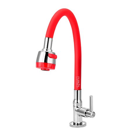 Torneira Gourmet C51 Flexível Cozinha Mesa Vermelha 1/4 de Volta