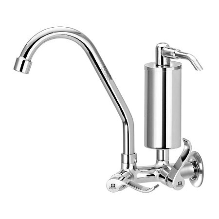 Torneira Bica Móvel Cozinha Parede Com Filtro Slim Metal 1/4 de Volta