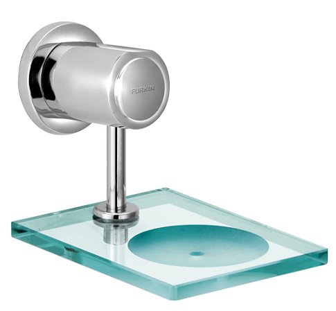 Saboneteira Vidro Metal Para Banheiro Parede Porta Sabonete