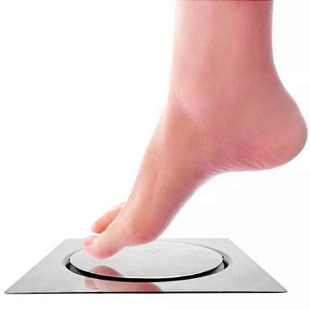 Ralo Inteligente Click 10 x 10 Inox Para Piso Banheiro