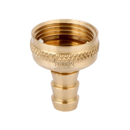 Bico União Amarelo em Metal Para Mangueira 3/4 x 1/2