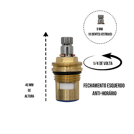 Reparo 1/4 Volta Torneira Padrao Deca Azul Direito