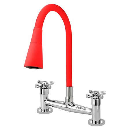 Torneira Misturador C62 Gourmet Flexível Cone Vermelha Mesa