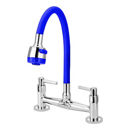 Misturador de Cozinha C51 Flexível Azul Mesa 1/4 de Volta