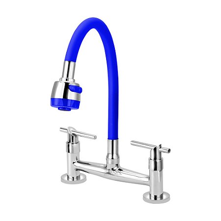 Misturador de Cozinha C61 Flexível Azul Mesa 1/4 de Volta