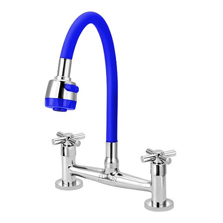 Misturador de Cozinha C62 Flexível Azul Mesa 1/4 de Volta