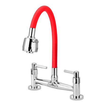 Misturador de Cozinha C51 Flexível Vermelho Mesa 1/4 de Volta