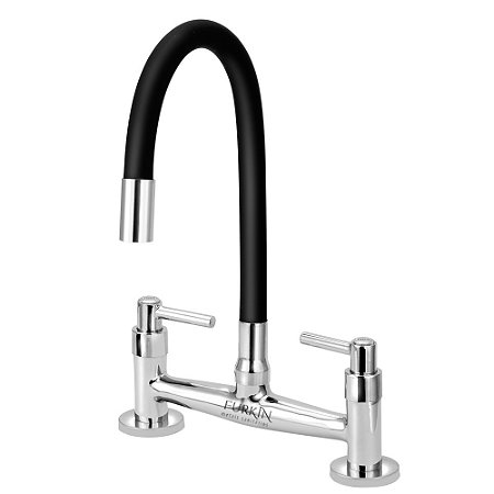 Misturador de Cozinha C51 Flexível Preto Mesa 1/4 Volta