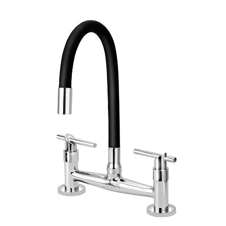 Misturador de Cozinha C61 Flexível Preto Mesa 1/4 Volta