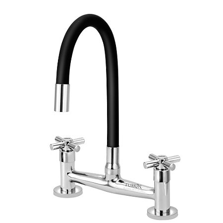 Misturador de Cozinha C62 Flexível Preto Mesa 1/4 Volta