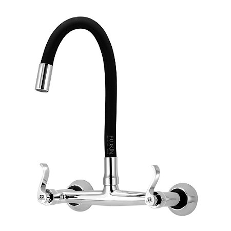 Misturador de Cozinha C172 Flexível Preto Parede 1/4 de Volta