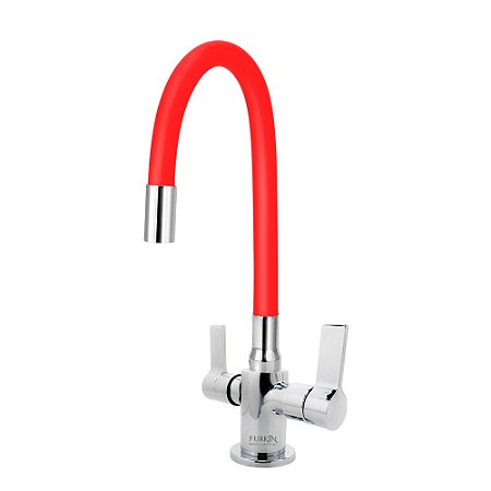 Torneira Misturador Monobloco Tubo Color Vermelho Mesa