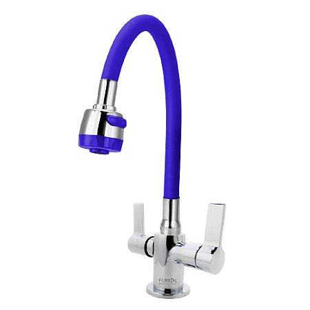 Torneira Misturador Monobloco Cozinha Gourmet Azul Mesa