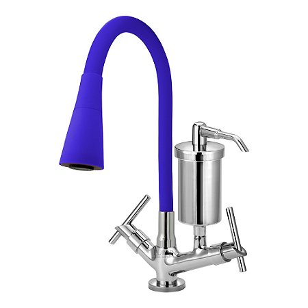 Torneira Gourmet C61 Cone Azul Filtro Cozinha Mesa