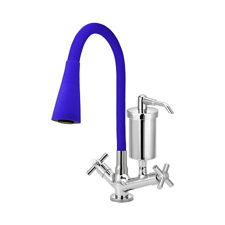 Torneira Gourmet C62 Cone Azul Filtro Cozinha Mesa