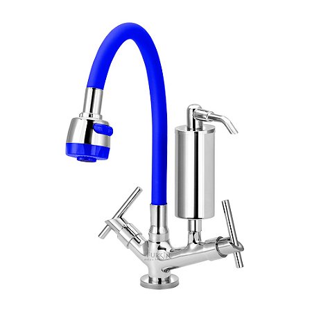 Torneira Gourmet C61 Azul Filtro Slim Cozinha Mesa