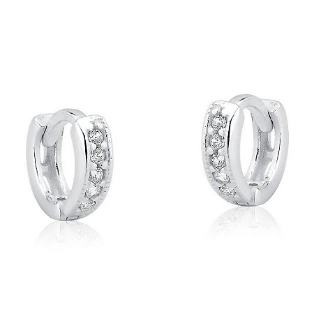Argolinha cravejada 7 mm Prata 925