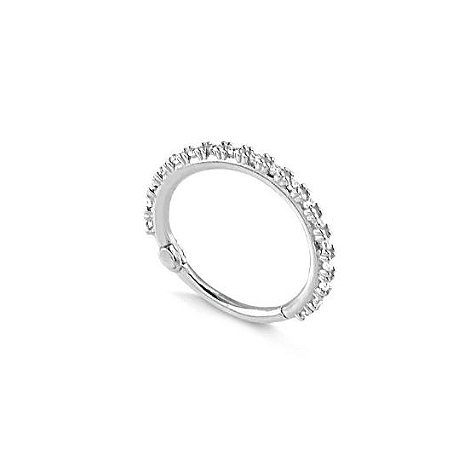 Piercing conch cravejado click 11 mm Prata 925