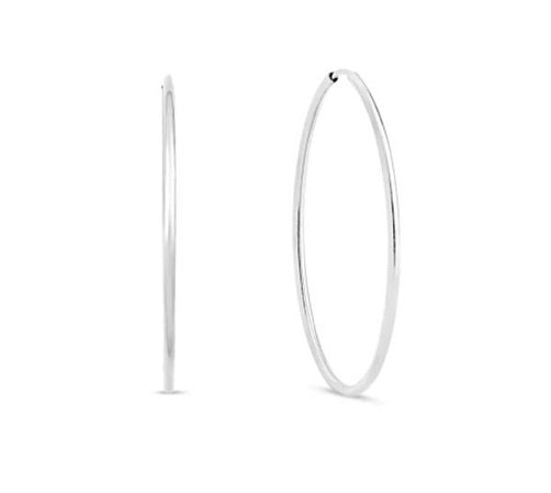 Argola 5 cm fio redondo Prata 925